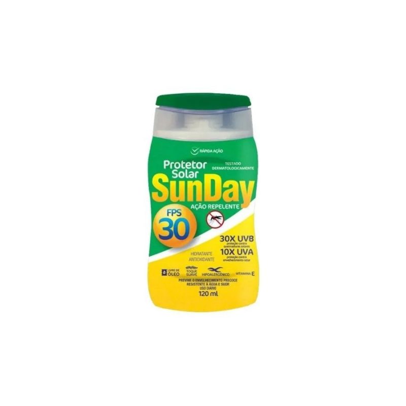 Protetor Solar Fps 30 com Repelente 120ml Sunday